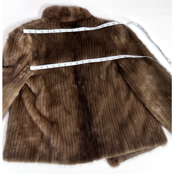 MINK FUR WomenS Jacket Brown Size L - Picture 11 of 17